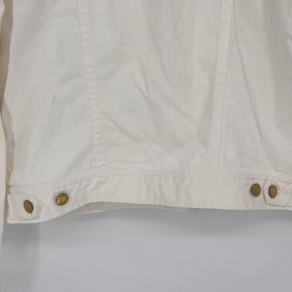 Ralph Lauren Jeans Co. Beaded Off White Denim Jacket Sz M Southwestern Rare VTG - Picture 8 of 10